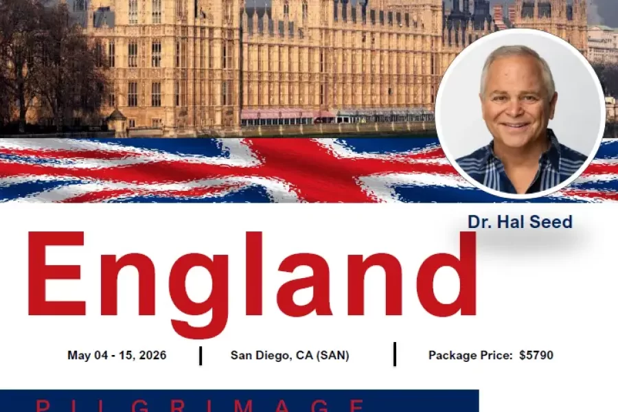 Join Dr. Hal Seed on 12 Day journey to England from San Diego, CA (SAN) – May 04 – 15, 2026