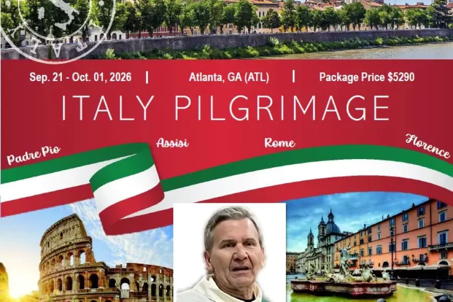 Join Deacon Keith Kolodziej on a 11 Day Pilgrimage to Italy from Atlanta, GA (ATL) September 21 – October 01, 2026