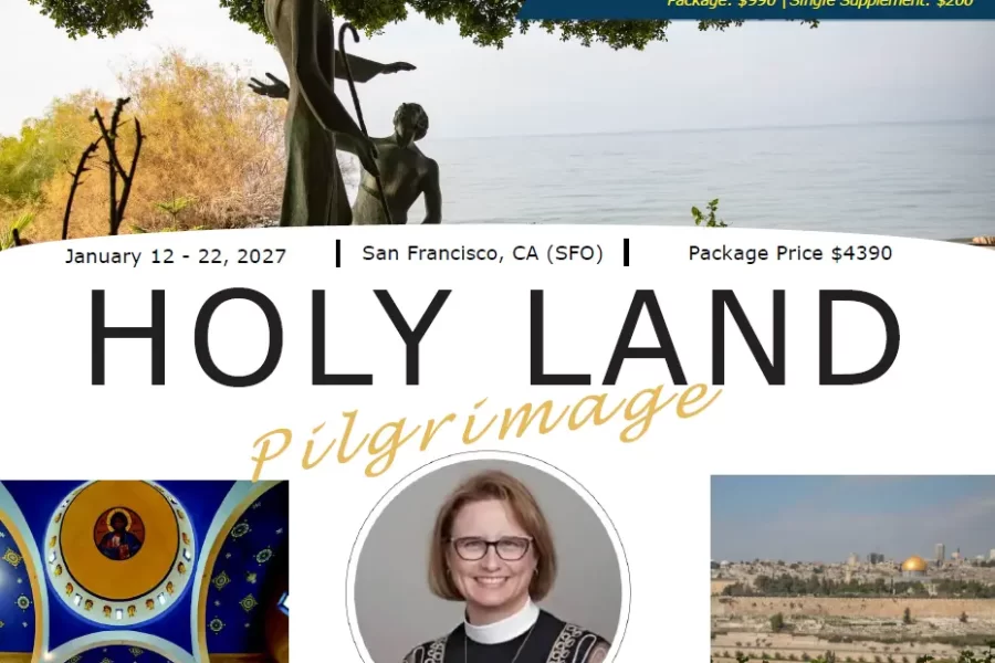 Join Sierra Pacific Synod of the ELCA led by Rev. Dr. Charlane Lines on a 11 Days Solidarity & Accompaniment in the Holy Land January 12 – 22, 2027 from San Francisco, CA (SFO)