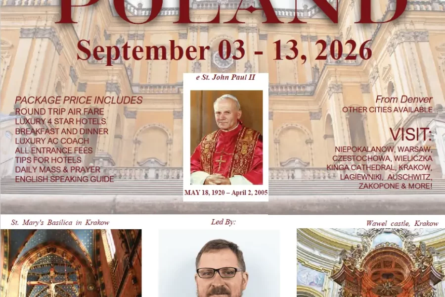 Join Fr. Wojciech Gierasimczyk on a Divine Mercy Pilgrimage from Denver, CO (DEN) September 03 – 13, 2026
